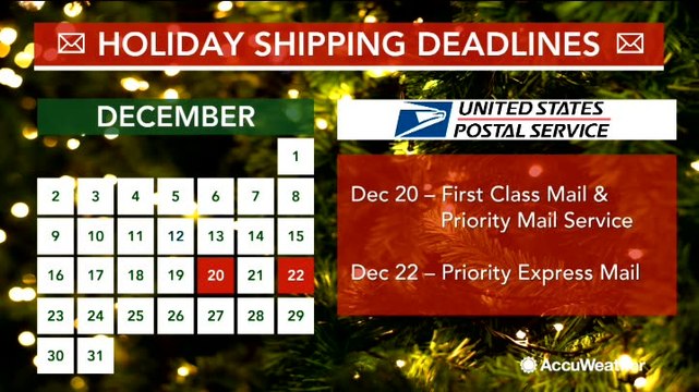 Holiday shipping deadlines: Powerful storm could cause delays