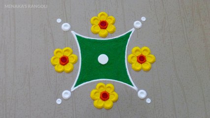 Easy Rangoli Design | Color Powder Drawing | Floor Drawing