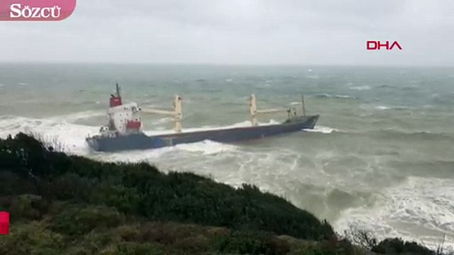 Şile'de gemi karaya oturdu! 16 mürettebat mahsur kaldı!