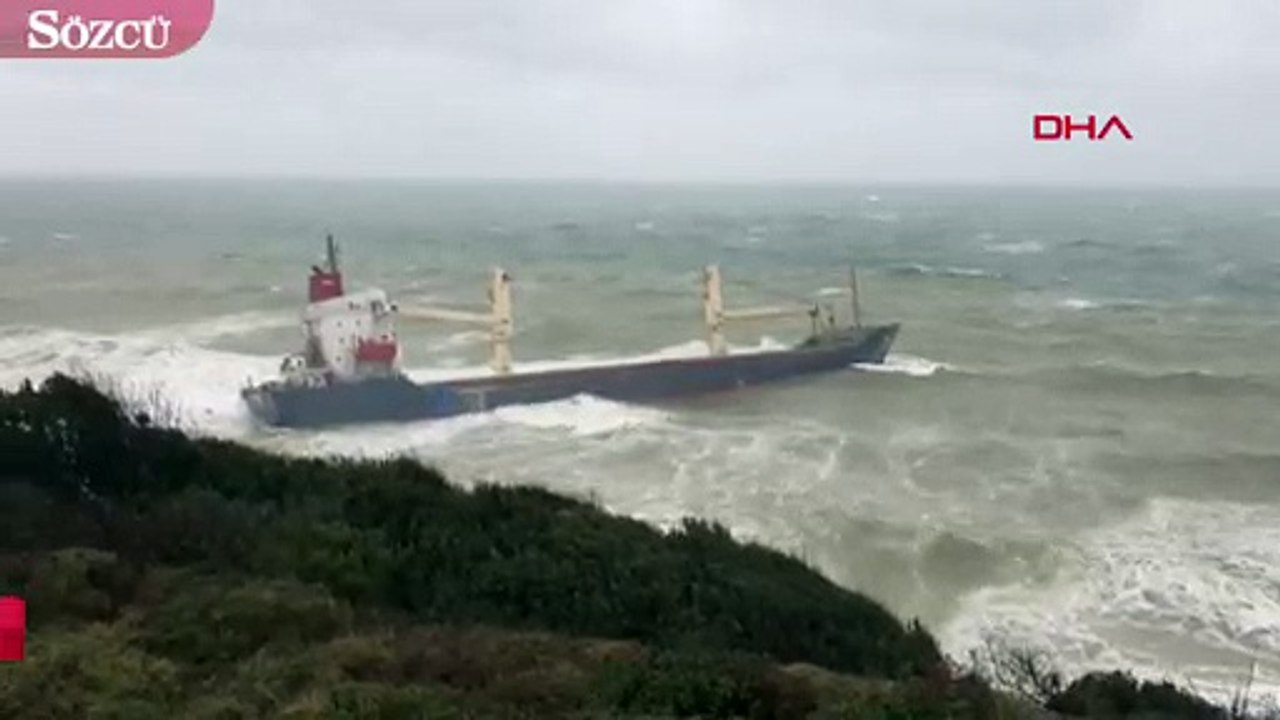 Şile'de gemi karaya oturdu! 16 mürettebat mahsur kaldı!