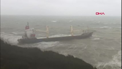 Şile'de Kargo Gemisi Kıyıya Oturdu