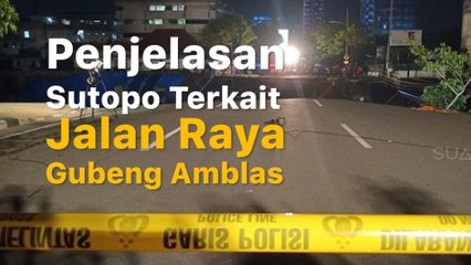 Jalan Raya Gubeng Amblas, Sutopo : Disebabkan Kesalahan Konstruksi