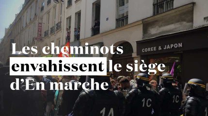 Les cheminots envahissent le siège d'En marche