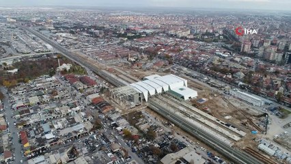 Konya'nın yeni YHT Garı havadan görüntülendi
