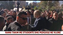 Rama takim me studentët në Universitetin e Vlorës, pritet me protesta, turp, turp