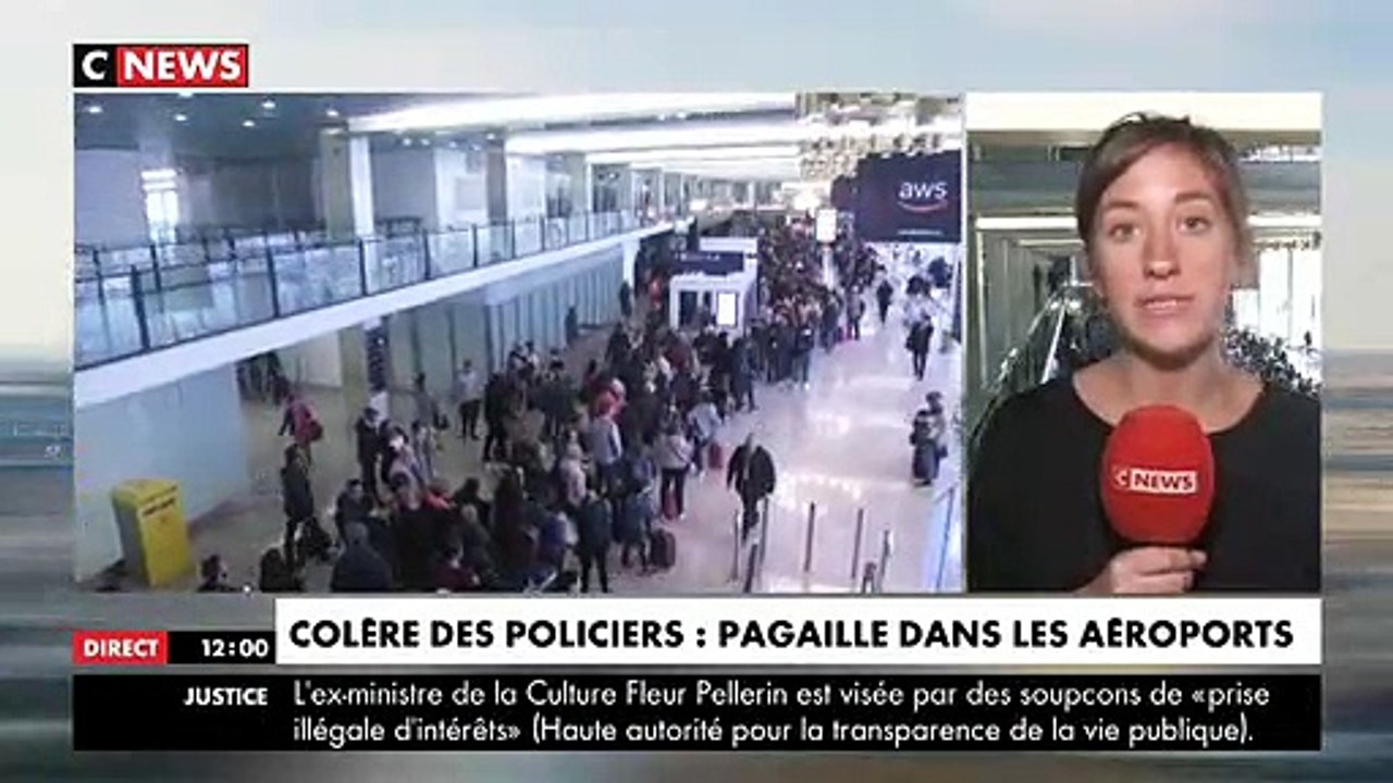 Police aux frontières en grève: De longues file...