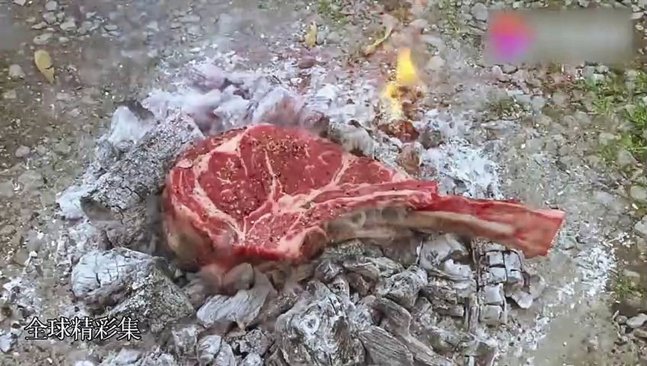 Foreign cattle roasting prisoner steaks in the wild, this way of cooking is simply too extravagant.