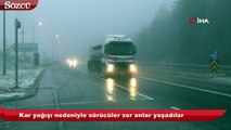 Bolu Dağı’nda kar yağışı ve sis etkili oluyor