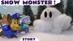 Paw Patrol Snow Monster Rescue with Thomas and Friends - The pups Chase, Rubble and Everest  try to guess the toy under the Snow - A fun story for kids and preschool children
