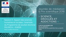 9Journée de médiation et Prix scientifique MILDECA « Science, Drogues et Addictions », 26 novembre 2018. Session 3 « Apport des sciences humaines et sociales : l’exemple du Programme de soutien doctoral MILDECA – EHESS » par Marie Jauffret Roustide