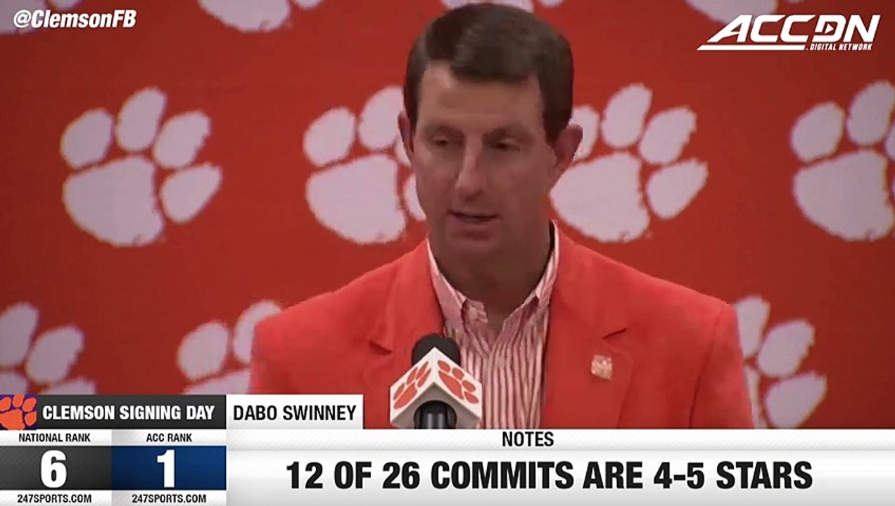 Dabo Swinney On Clemson Early Signing Day: "We Got Better For Sure"