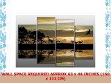 Extra Large African Sunset Canvas artwork 4 pieces multi panel split canvas completely