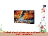 Van Eyck Couple Walking in Treelined Paths Colorful Palette Knife Oil Painting of Tree