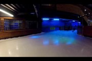 Ice Skater  Does Very Fast Freestyle Skating Dance Moves