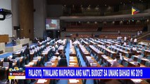 Palasyo, tiwalang maipapasa ang nat'l budget sa unang bahagi ng 2019