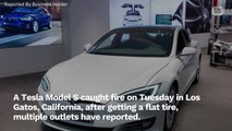 A Tesla Model S Reportedly Bursts Into Flames Twice After Getting A Flat Tire