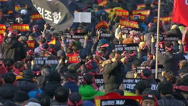 '카풀 반대' 택시업계 국회 앞 대규모 집회 / YTN