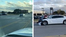 Après un accident, un homme prend la fuite avec un automobiliste sur son capot
