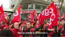 A Paris, la CGT manifeste contre le travail du dimanche