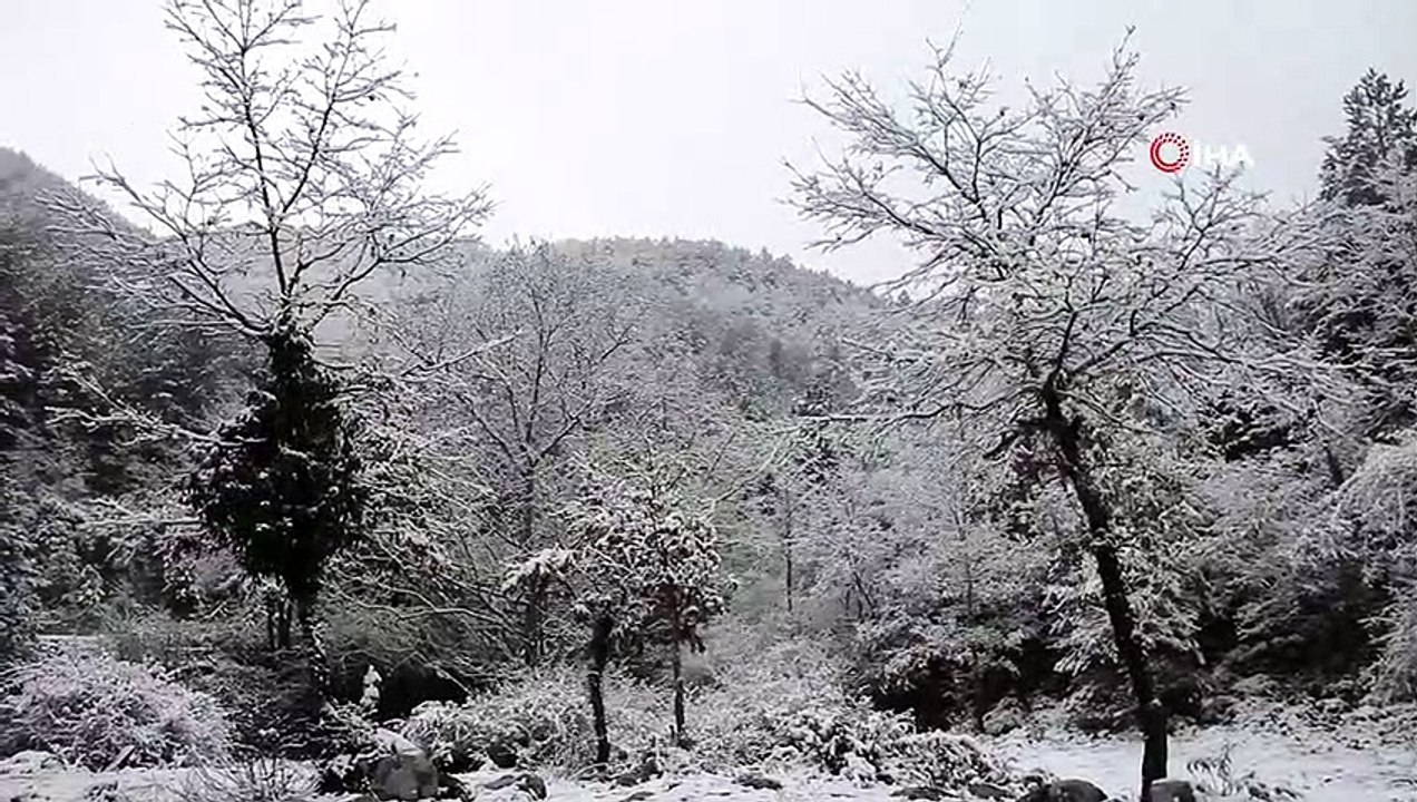 Kazdağları’nda seyri doyumsuz kar manzaraları havadan görüntülendi