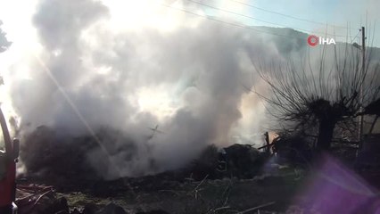 400 Yıllık Tarihi Düğmeli Ev Yandı, 20 Hayvan Telef Oldu