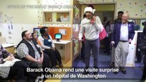 La visite de Barack Obama dans un hôpital de Washington le mercredi 19 décembre 2018