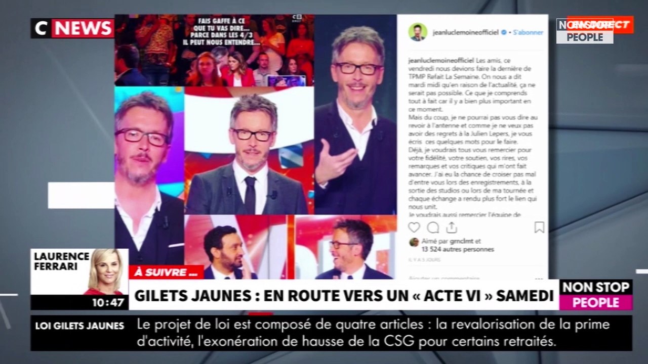 Morandini Live – TPMP : les coulisses du départ surprise de Jean-Luc Lemoine (vidéo)