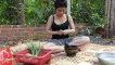 Nikka Cook Black Fish Recipe With Khmer Vegetable With Spicy Sauce - Survival Technique - Wilderness Cooking