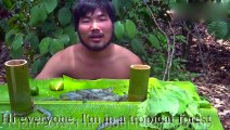 Cambodian wilderness food, eating shrimp is very enjoyable, too cured