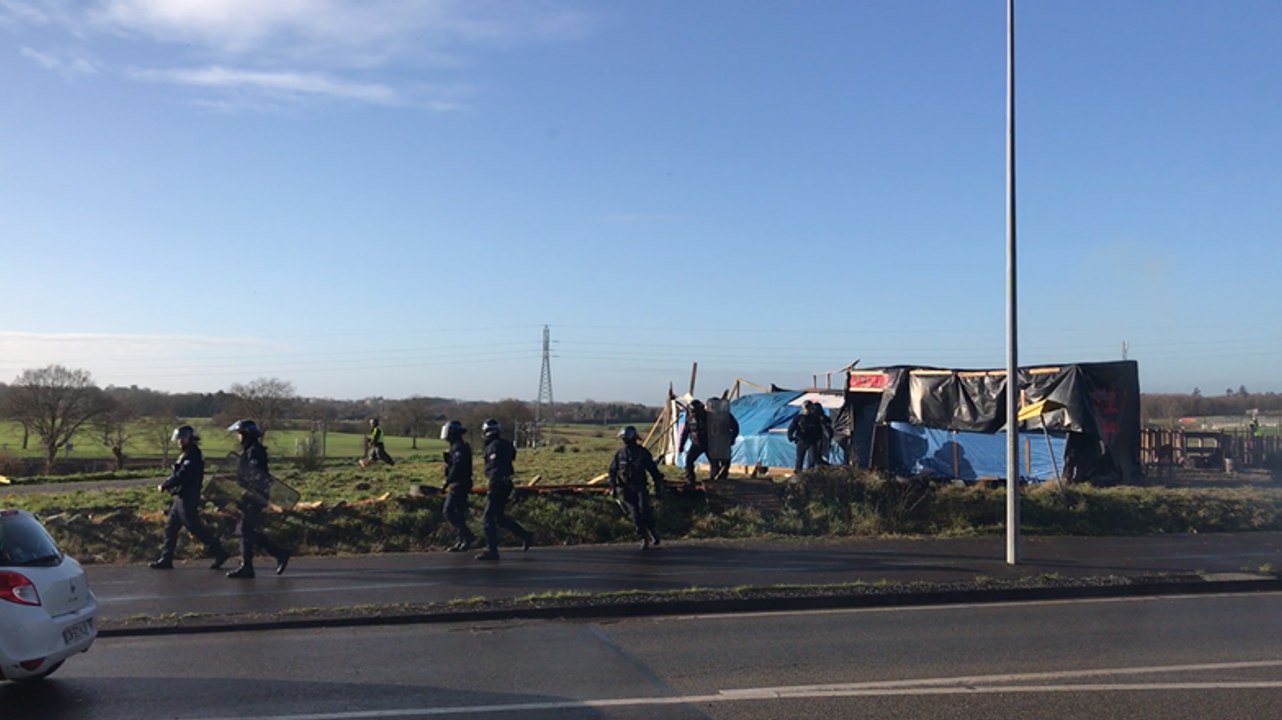 Un camp de gilets jaunes évacué route de Domloup à cesson sevigné