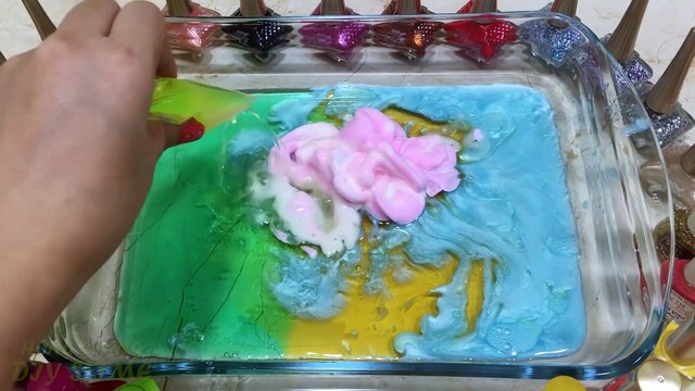 MIXING NAIL POLISH INTO SLIME! MAKING SLIME WITH PIPPING BAG! SATISFYING SLIME VIDEO