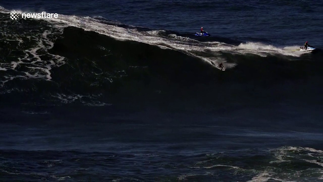 'Biggest wave ever surfed by a Russian' recorded in Nazaré beach