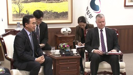 조명균, 비건 美대표 면담..."北에 긍정 메시지 전달되길" / YTN