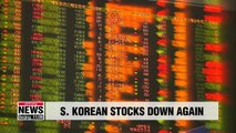 S. Korean stocks dip again after plunge in U.S. markets