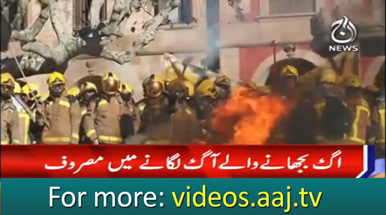 Firefighters protest in Spain
