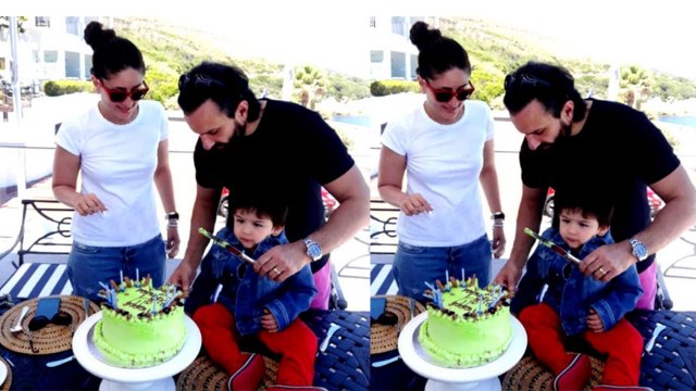 Taimur Ali Khan cuts cake with Kareena Kapoor Khan & Saif Ali Khan; Check out here| FilmiBeat