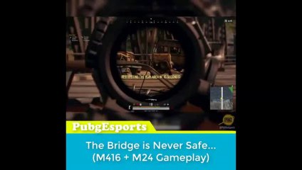 The professional player in the game PUBG watched how the opponent killed on the bridge