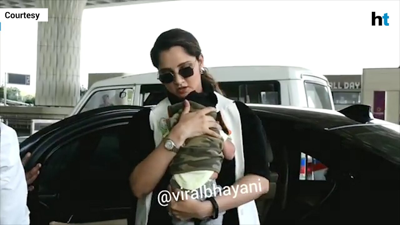 Watch: Sania Mirza spotted with son Izhaan at airport