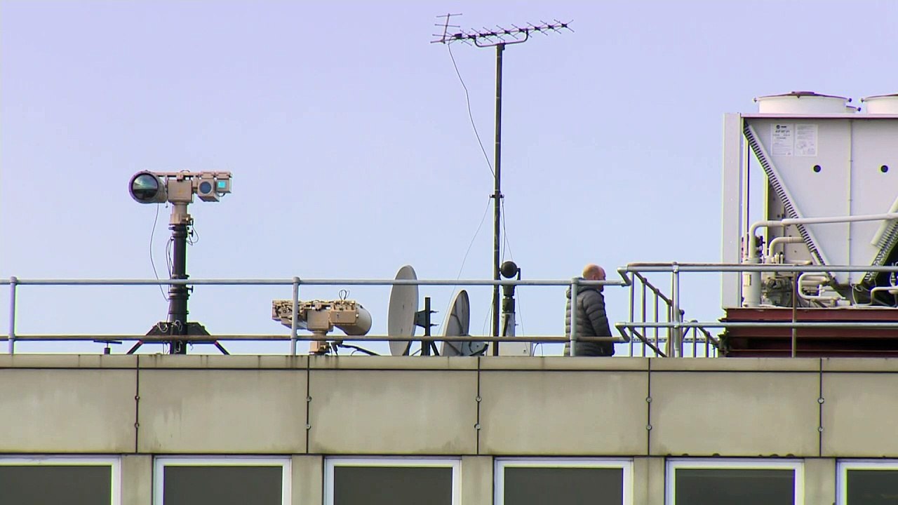 Anti-drone equipment seen at Gatwick Airport