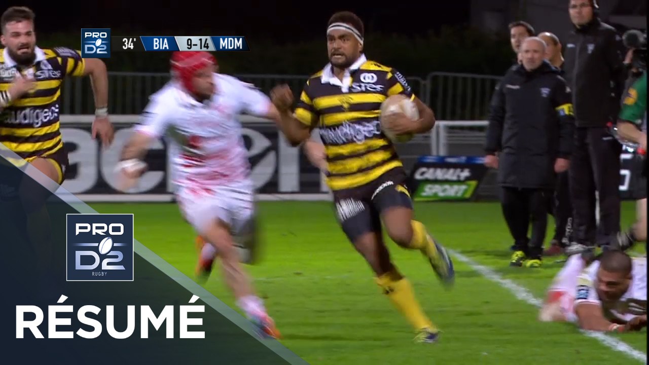 PRO D2 - Résumé Biarritz-Mont-de-Marsan: 27-22 - J16 - Saison 2018/2019
