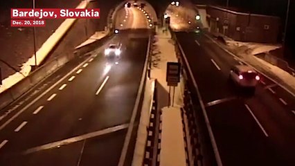 Spectacular Flying Car Crash In Slovakia Leaves Driver Unscathed