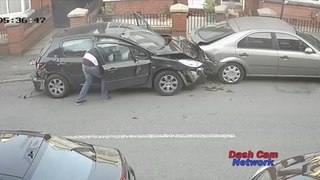 Driver Crashes Into Multiple Parked Cars, does a runner then returns