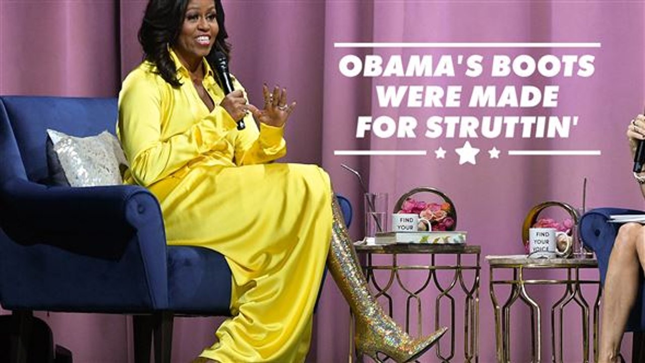 You have to see Michelle Obama's sequin thigh high boots