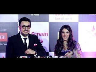 Newly married Dinesh Vijan and Pramita Tanwar at Star Screen Award.