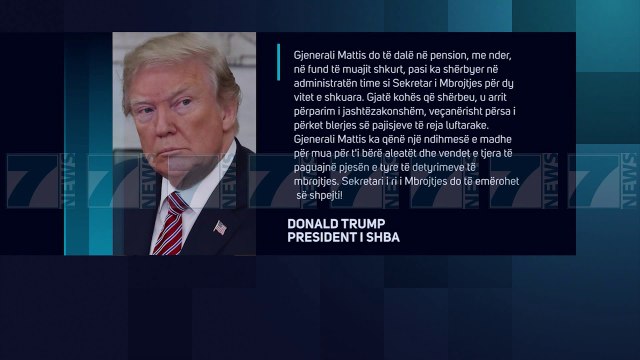 SEKRETARI I MBROJTJES SE SHBA, MATTIS LE POSTIN NE SHKURT - News, Lajme - Kanali 7