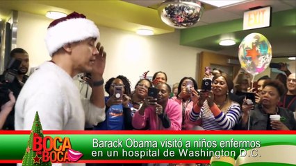 Barack Obama visitó a niños enfermos en un hospital de Washington