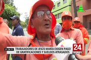 Trabajadores de la municipalidad de Jesús María exigen pagos pendientes