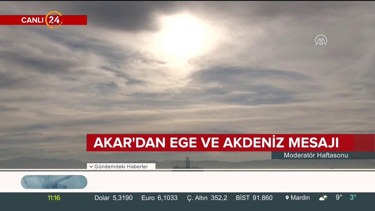 Akar'dan Ege ve Akdeniz mesajı
