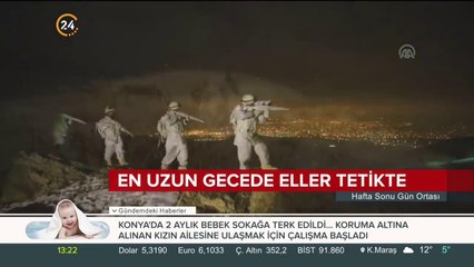 En uzun gecede eller tetikte