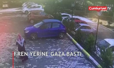 Fren yerine gaza bastı